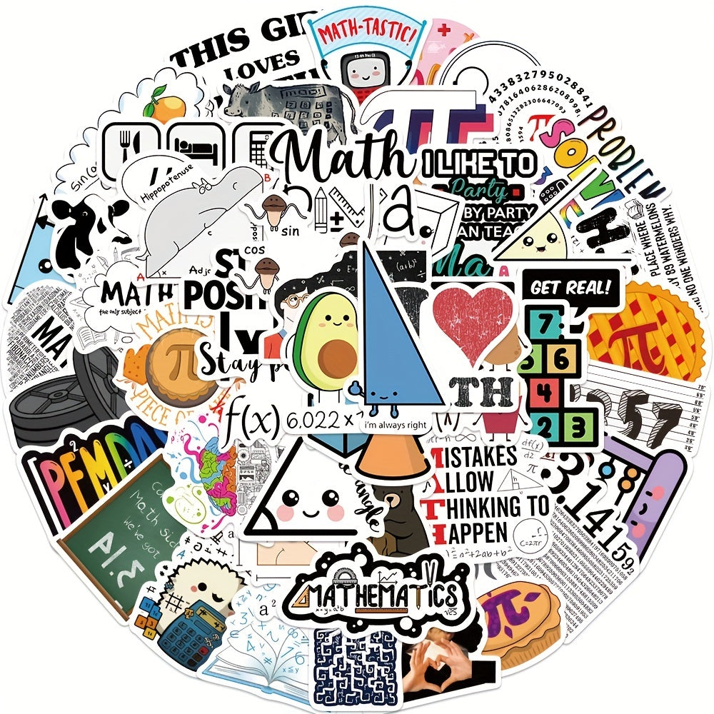 50 Funny Math Formula Stickers for Guitars Water Bottles & More