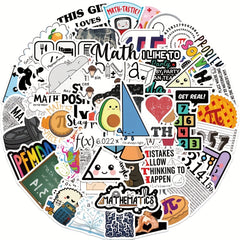50 Funny Math Formula Stickers for Guitars Water Bottles & More