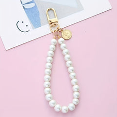 Retro Pearl Key Chain Small Pendant Alloy Key Chain Mobile Phone Chain