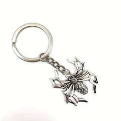 Spider Keychain Gothic Metal Key Ring Bag Charm Halloween Gift