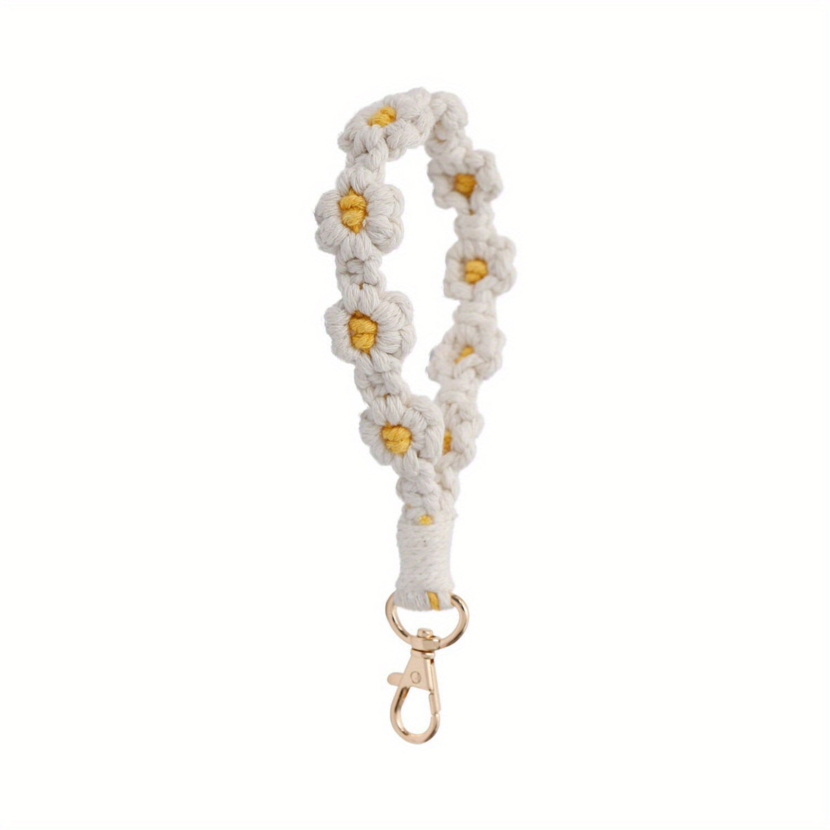 Boho Daisy Flower Keychain and Bracelet Combo