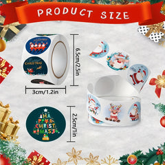 500pcs Cartoon Christmas Theme Gift Label Stickers Self adhesive Paste Stickers