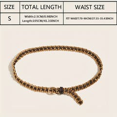 Metal Leather Braided Waist Chain Women Pants Dress Belt