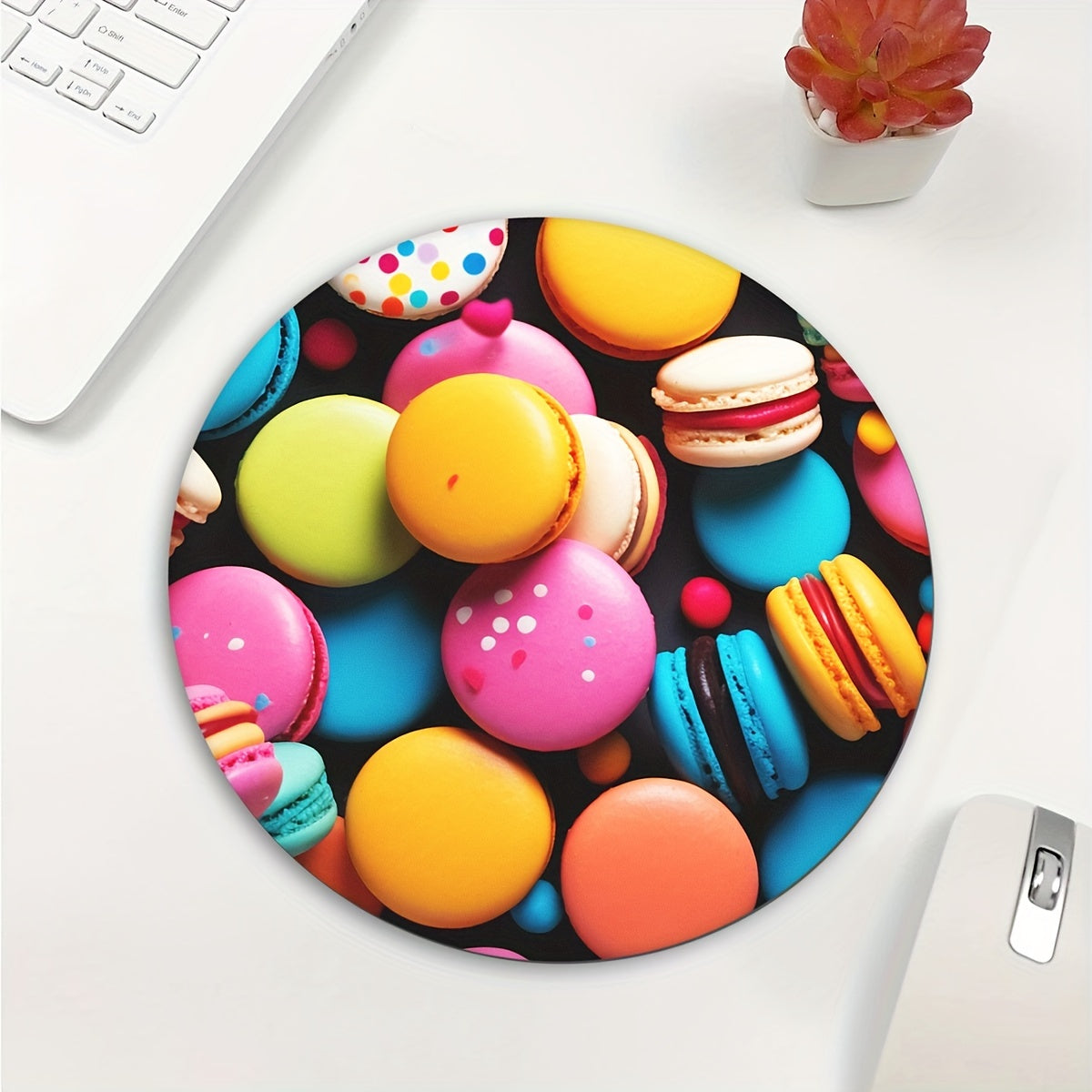 Colorful Biscuit Printed Anti-slip Mouse Pad for Gaming and Office Use