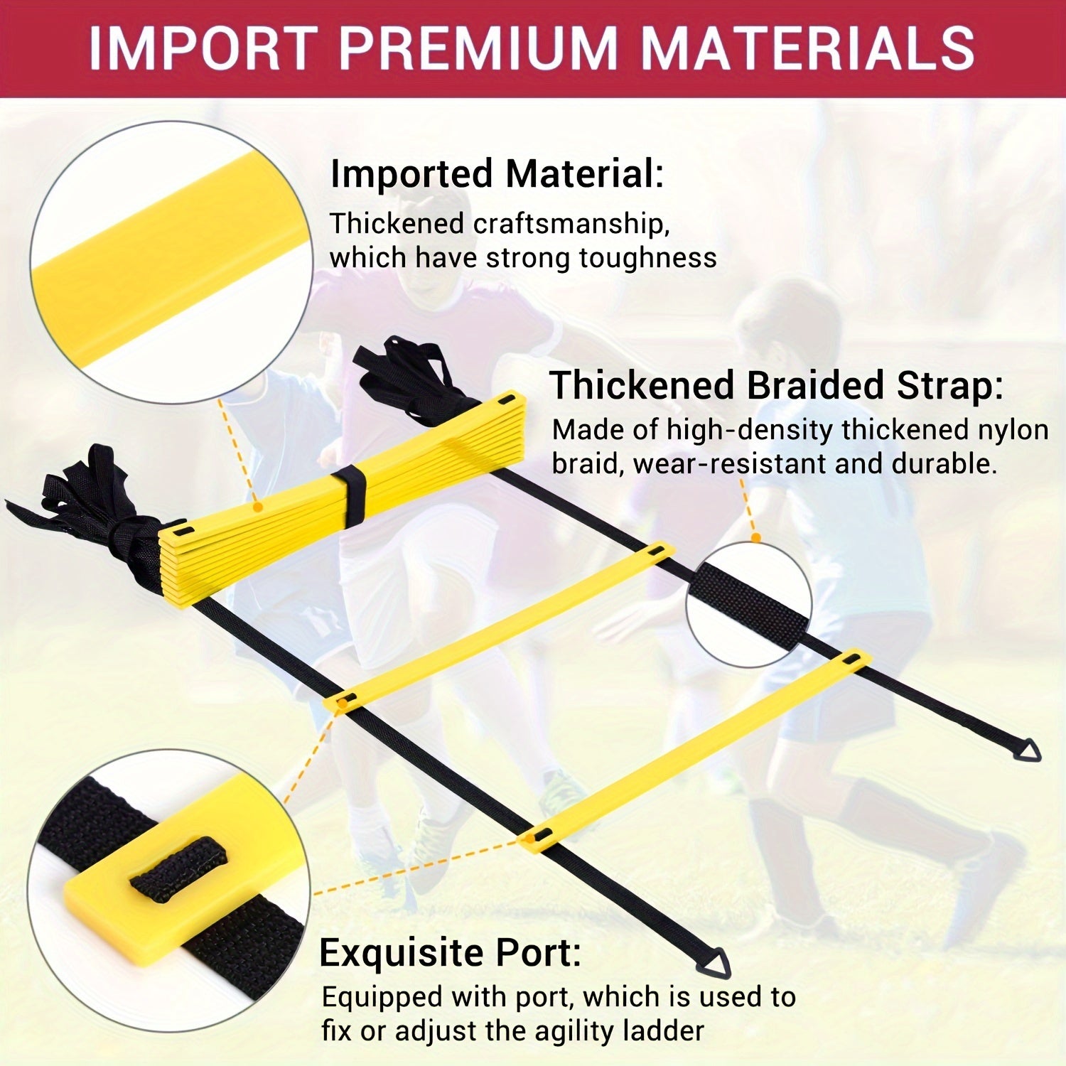 Speed Training Agility Ladder Improve Footwork Quickness 8-20 Rungs Carry Bag