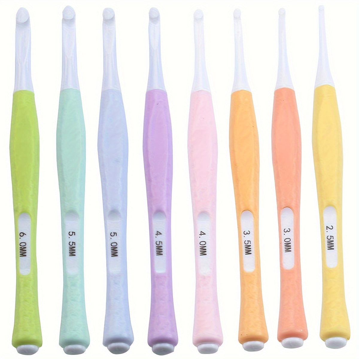 8pcs Candy Silicone Soft Handle ABS Crochet Hook Set