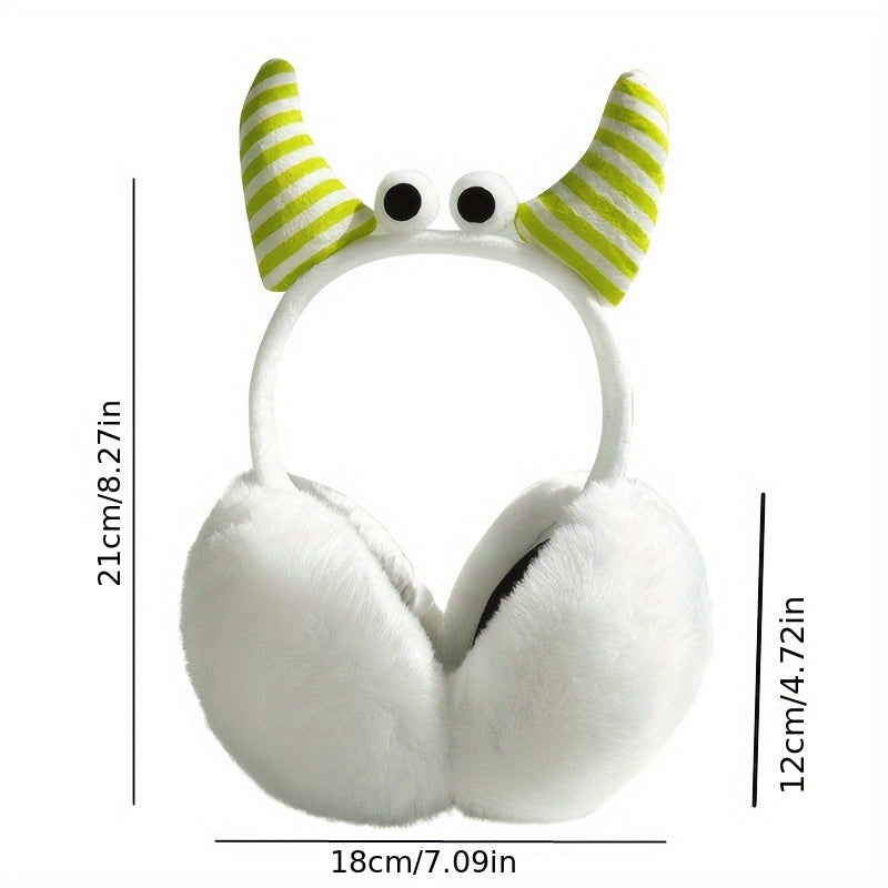 Cute Plush Earmuffs for Winter Cycling, Windproof and Warm