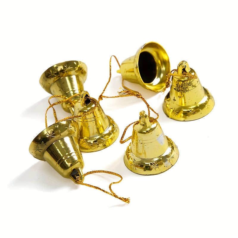 Mini Christmas Bells Ornaments Golden Bell Xmas Tree Decorations Party Supplies