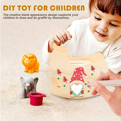 Wooden Piggy Bank Multifunctional Storage Box for Kids