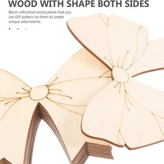 10pcs Bowknot Shaped Wooden Cutouts Wood Ornament for Crafts Projects
