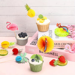 40pcs Tropical Themed Bamboo Cocktail Picks for Summer Beach Birthday Party