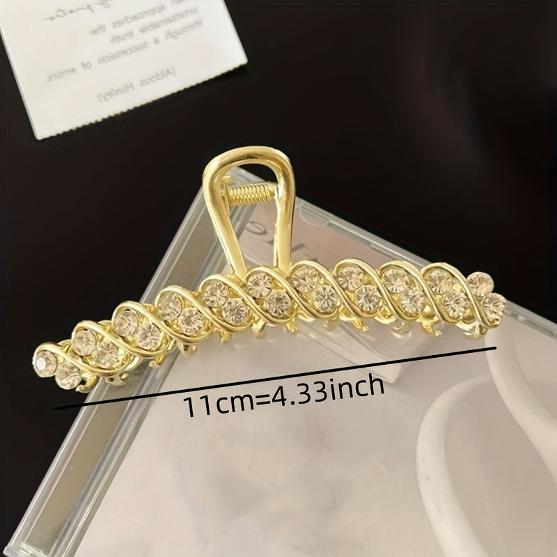 Rhinestone Hair Claw Glitter Nonslip Ponytail Holder Hair Clip