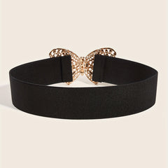 Butterfly Buckle Belt Wide Elastic Girdle for Women