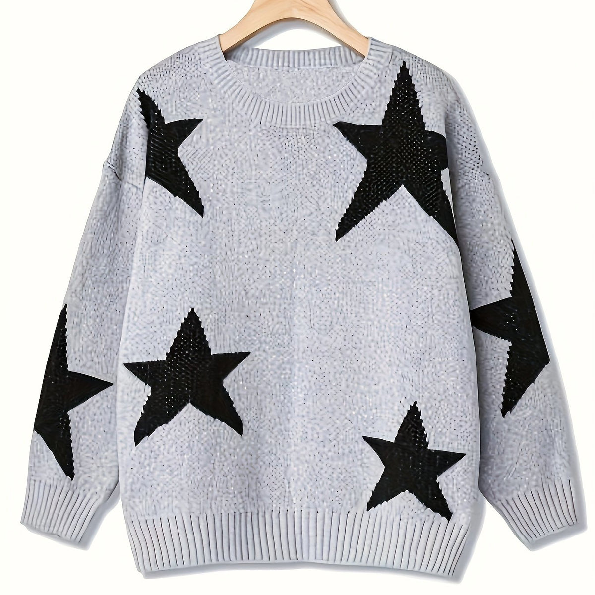  Casual Star Pattern Long Sleeve Pullover Jumper