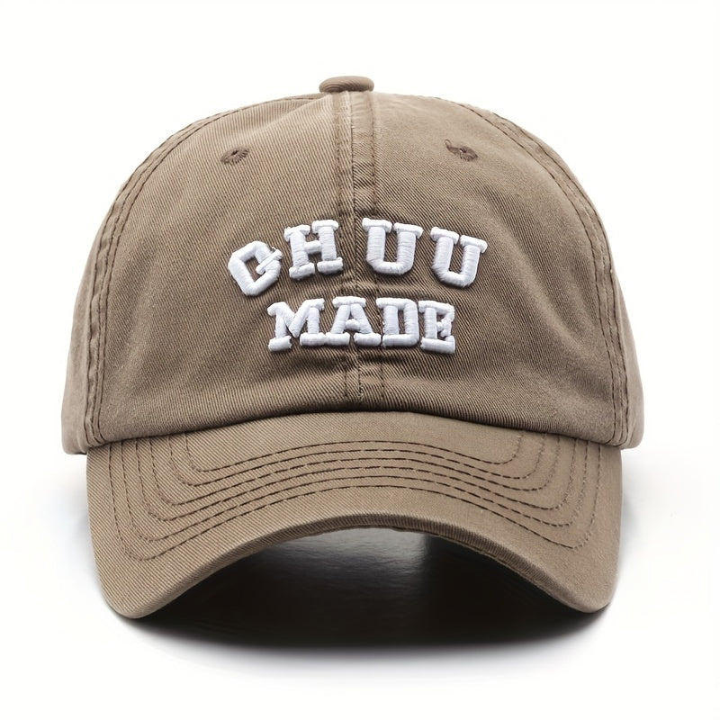 Men's Washed Curved Brim Baseball Cap Outdoor Sun Hat