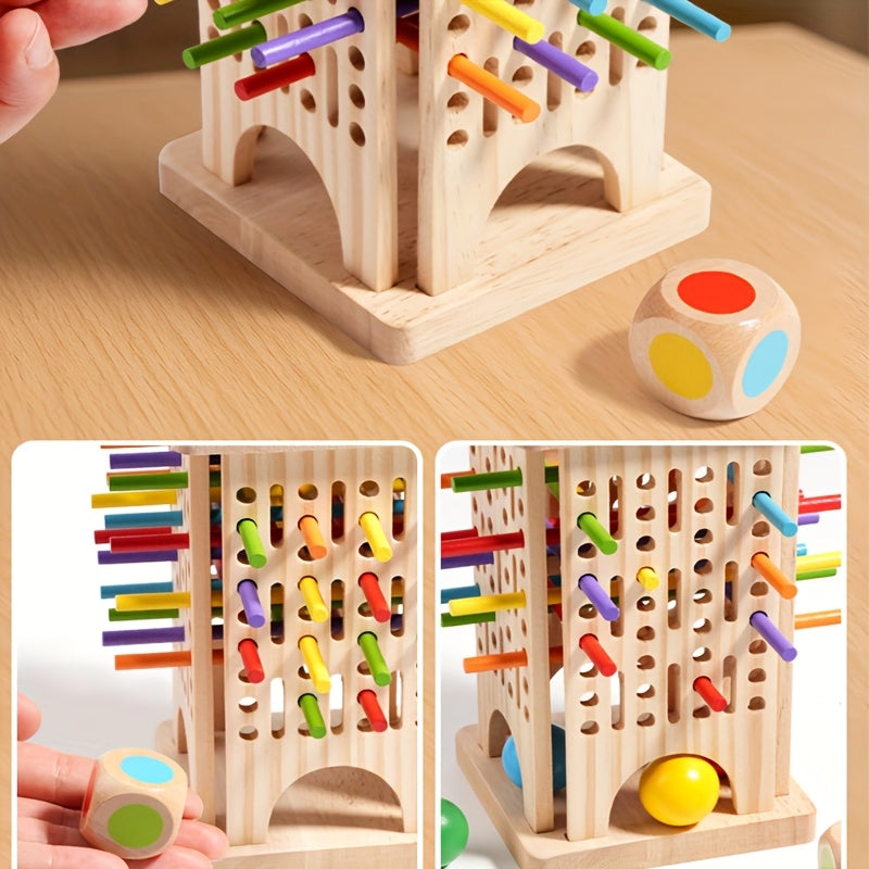 Colorful Wooden Dice Game for Kids Fine Motor Skills Development & Counting