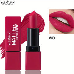 12-Color Matte Velvet Nude Lipstick, Long-Lasting & Smudge-Proof