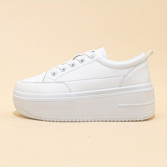 Women's Lace Up Thick Sole Skate Shoes Low Top Sneaker