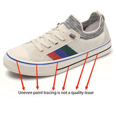 Men's Striped Knitted Breathable Skate Shoes Non Slip Sneakers
