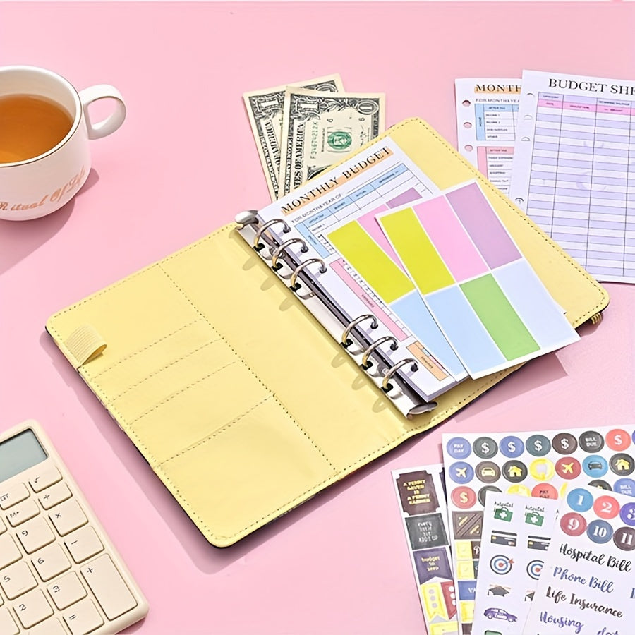 Binder Financial Plan Notebook Leather PU Loose leaf Book