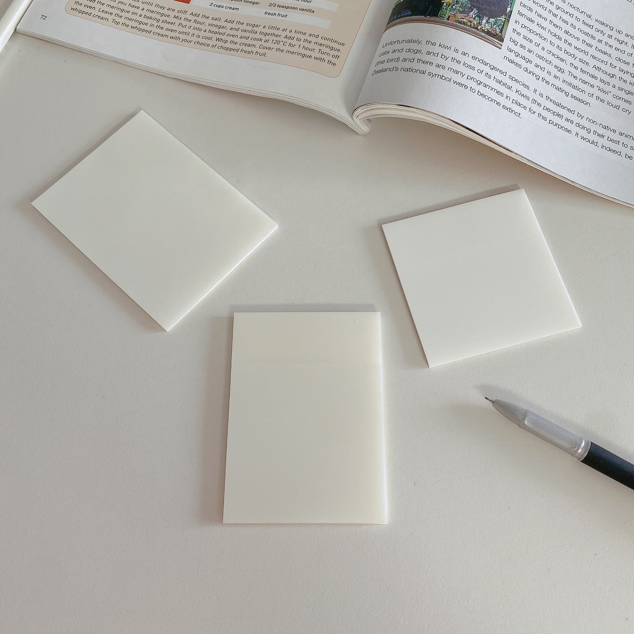 6pcs Clear Sticky Notes Waterproof Self-adhesive See-through Sticky
