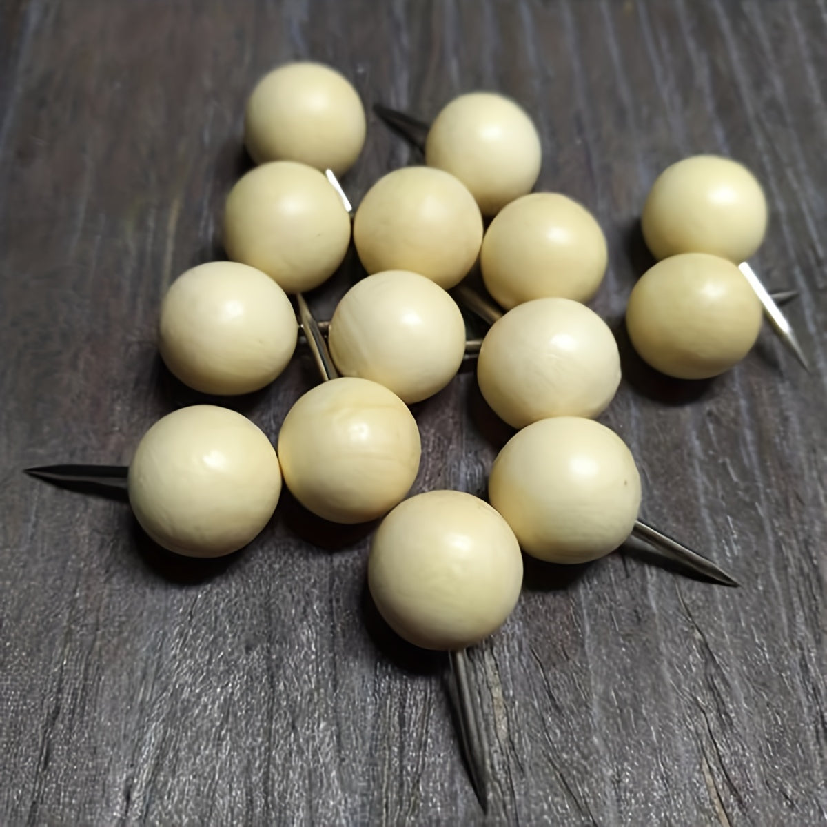 20pcs Wooden Round Ball Push Pin for Hanging Cork Version Decoration