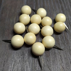 20pcs Wooden Round Ball Push Pin for Hanging Cork Version Decoration