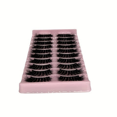 10 Pairs Thick False Eyelashes Fluffy Cluster Lashes Volume Curling Lashes