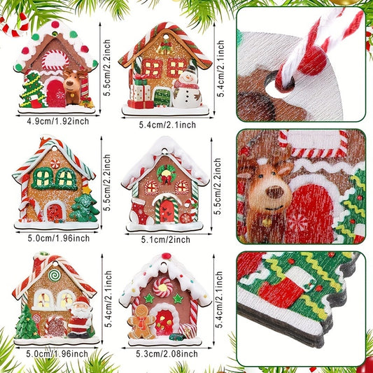 30pcs Wooden Christmas Tree Hanging Ornaments