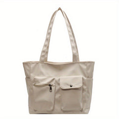 Casual Pocket Tote Bag Shoulder Handbag for Work School Travel