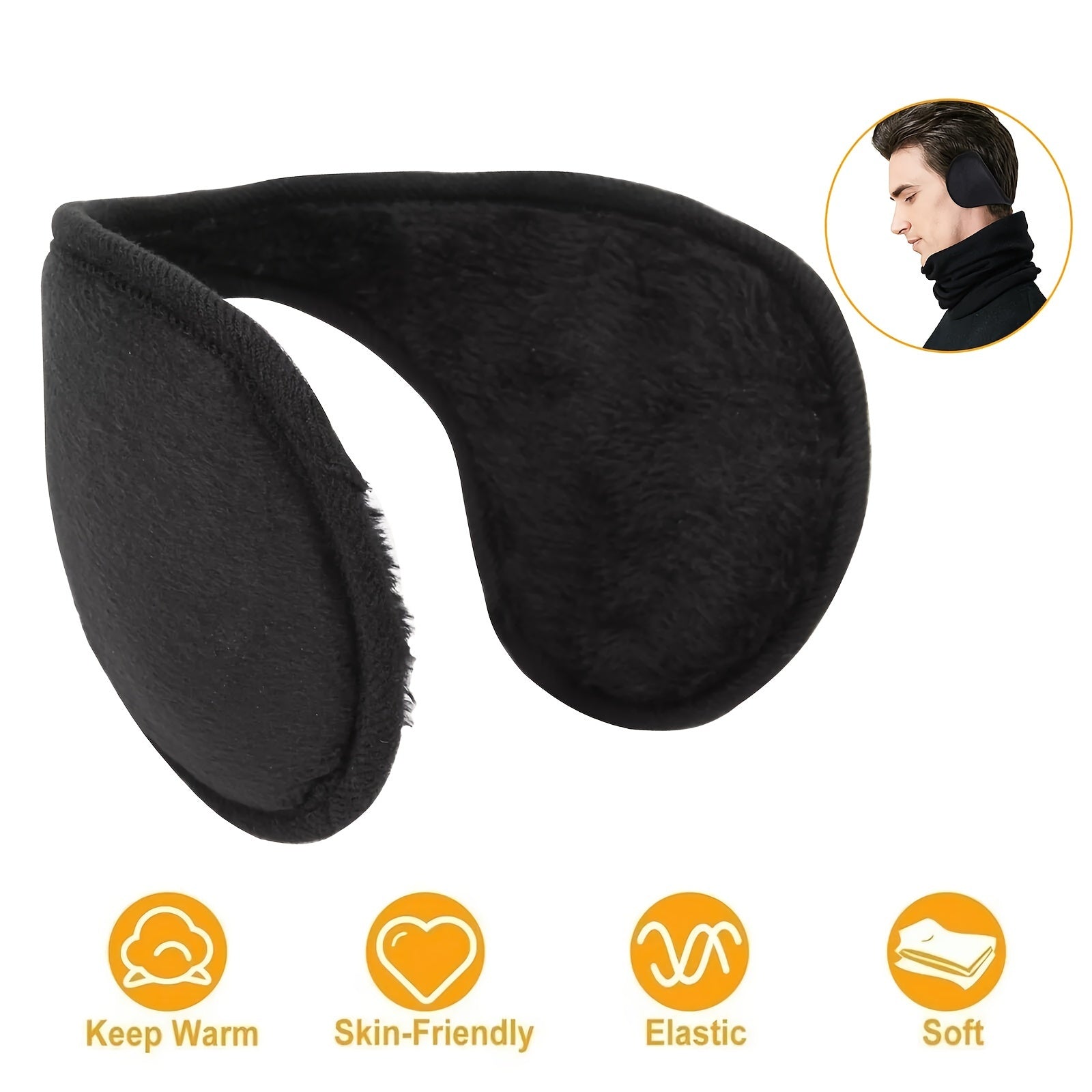 200PCS Winter Windproof Ear Muffs Fleece Ear Warmers Behind The Head Band