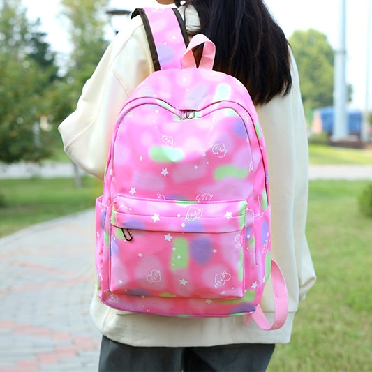 Colorblock Laptop Backpack Lightweight Daypack for Girls & Women