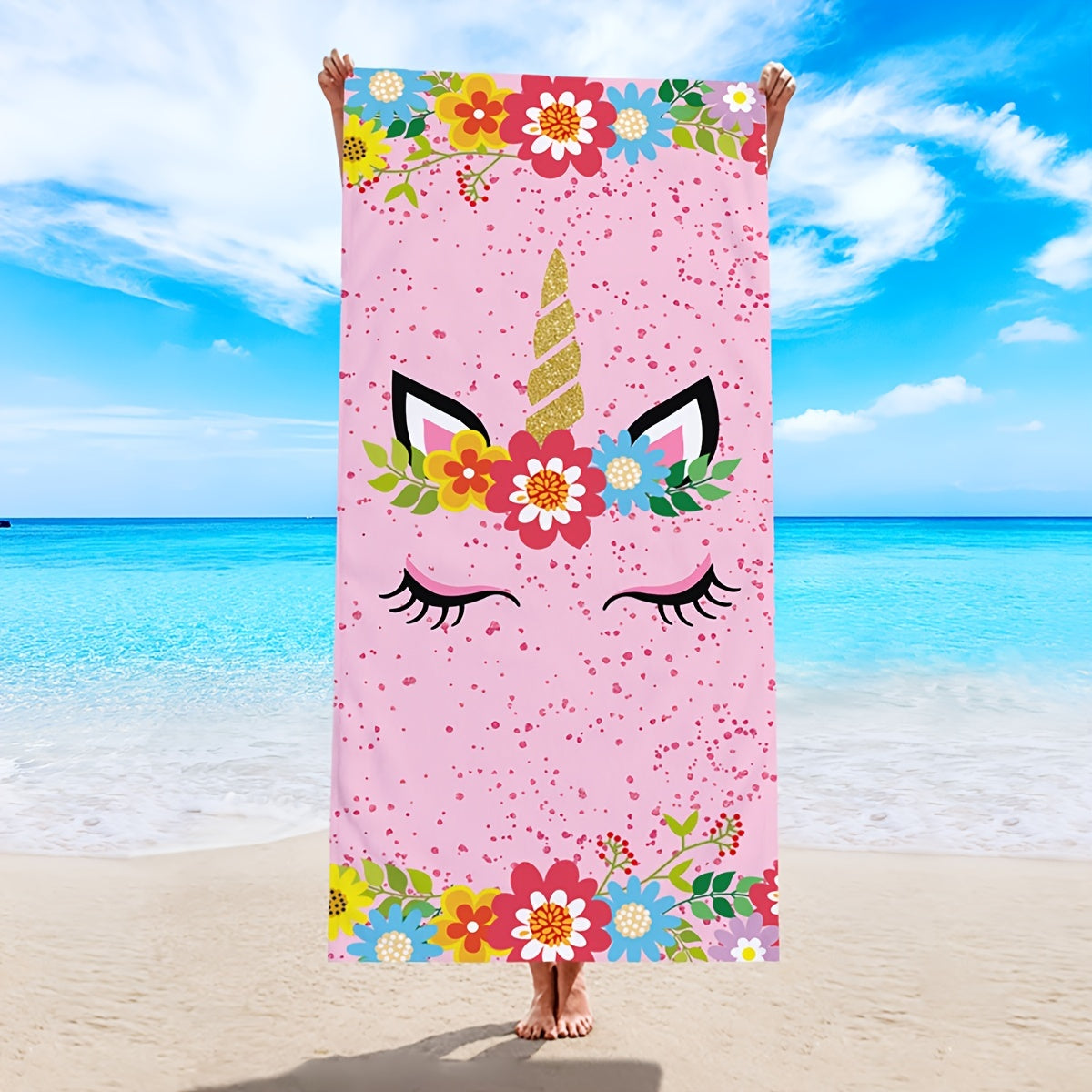 Unicorn Print Bath Towel Microfiber Quick Dry 25 X 59