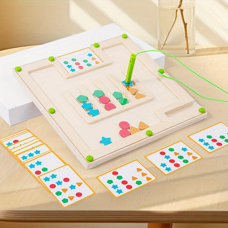Shape Matching Game Educational Maze Apricot Cream Red Green