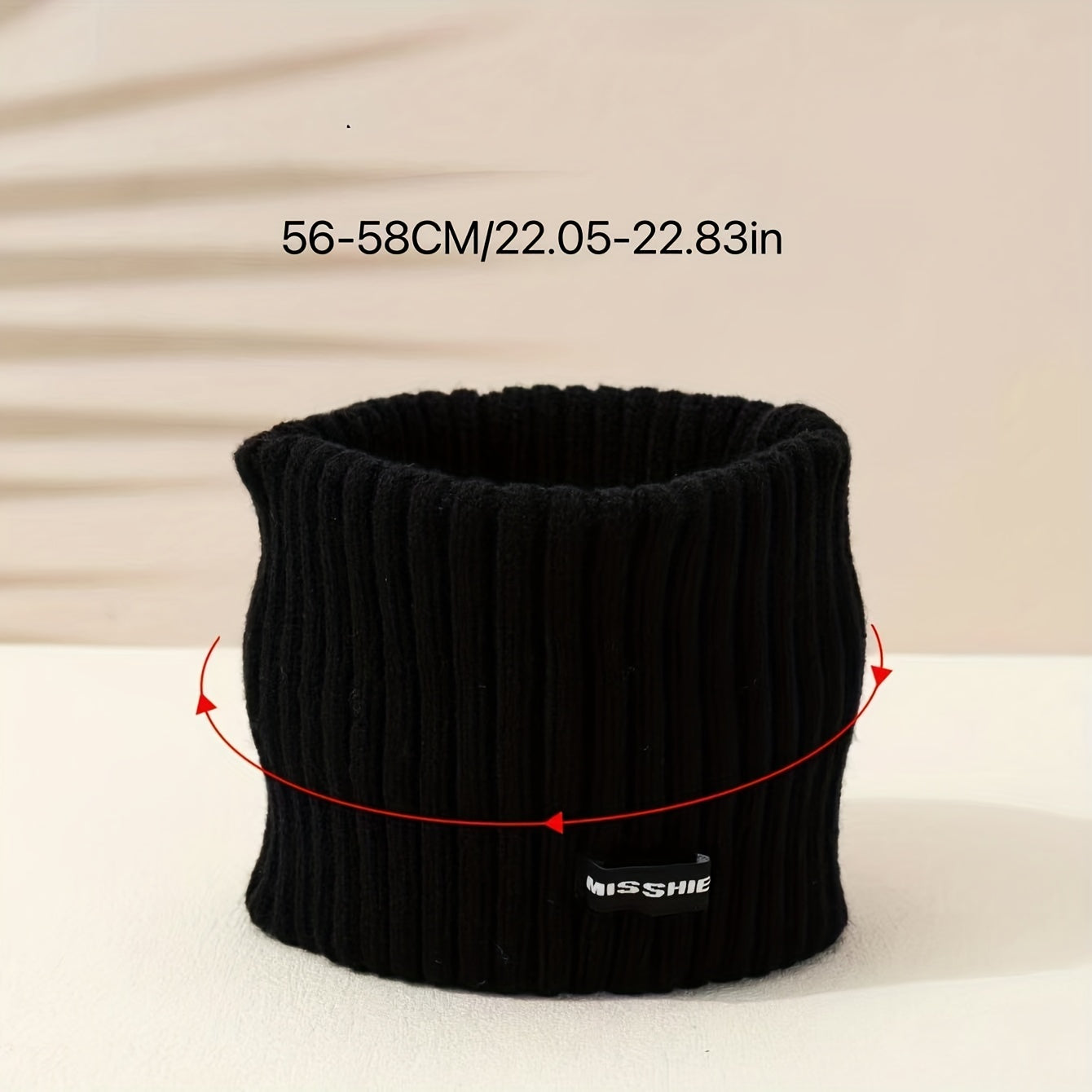 Knitted Beanie Elastic Headband Unisex Warm Hat Neck Warmer Infinity Scarf