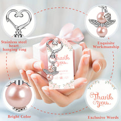 12pcs Angel Keychain Favors with Thank You Cards