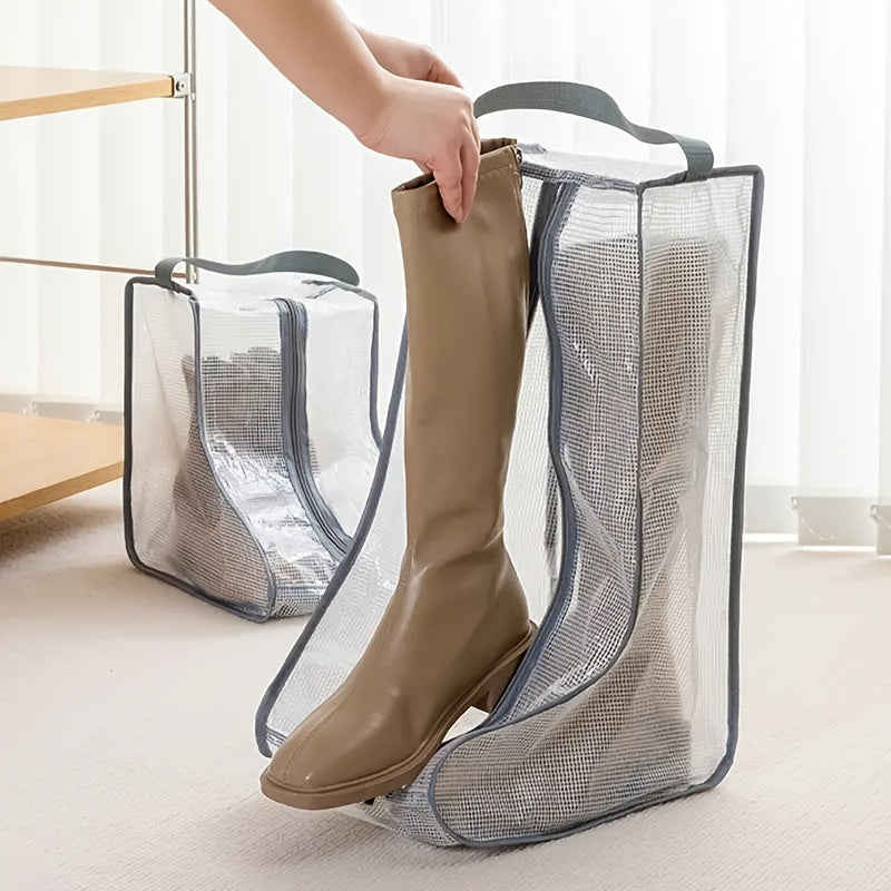 Boot Storage Bag for Short and Tall Boots, Clear Dust Cover for Shoes Packing