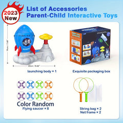 Outdoor Rocket Launcher Flying Spinner Disc Chasing Game for Kids