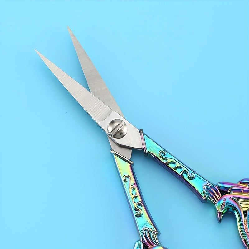 Vintage Peacock Scissors Stainless Steel Zinc Alloy Pointed And Sharp