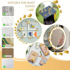 12pcs 3D Golden Butterfly Wall Decor - Perfect for Birthday Party & Nursery