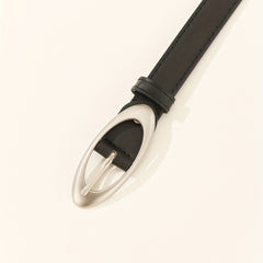 Stylish Oval Pin Buckle Belt Casual PU Belt Classic Dress Girdle