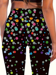 Butterfly & Polka Dot Print High Waist Yoga Legging Women's Activewear
