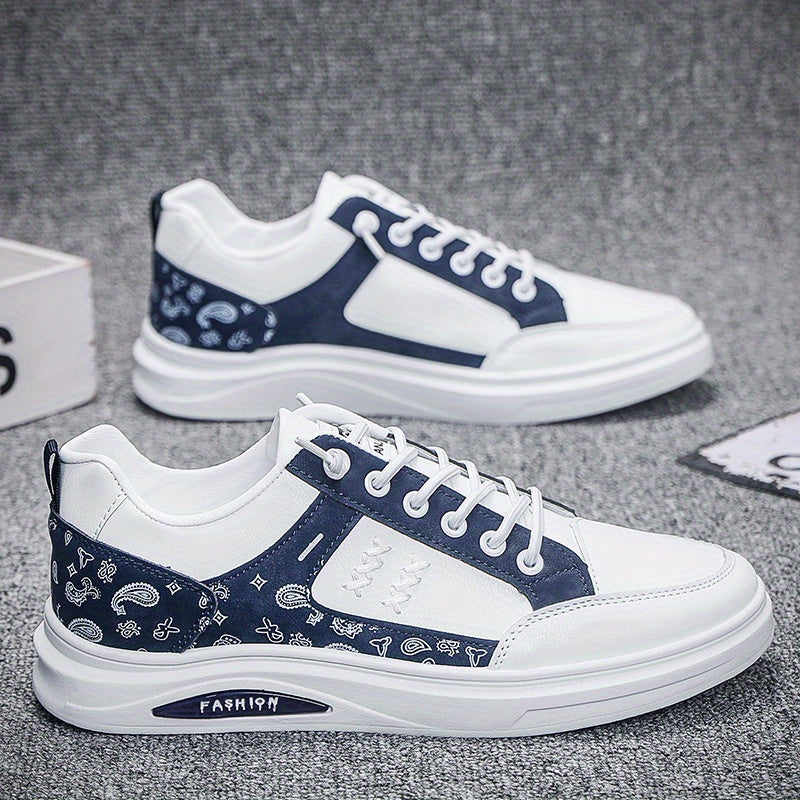 Men's Graffiti Print Skate Shoes - Wear Resistant Non Slip Casual Shoes