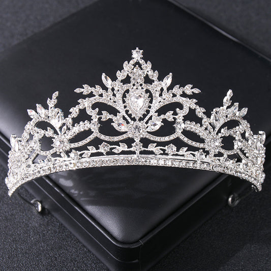 Golden Rhinestone Bridal Crown Tiara Headpiece
