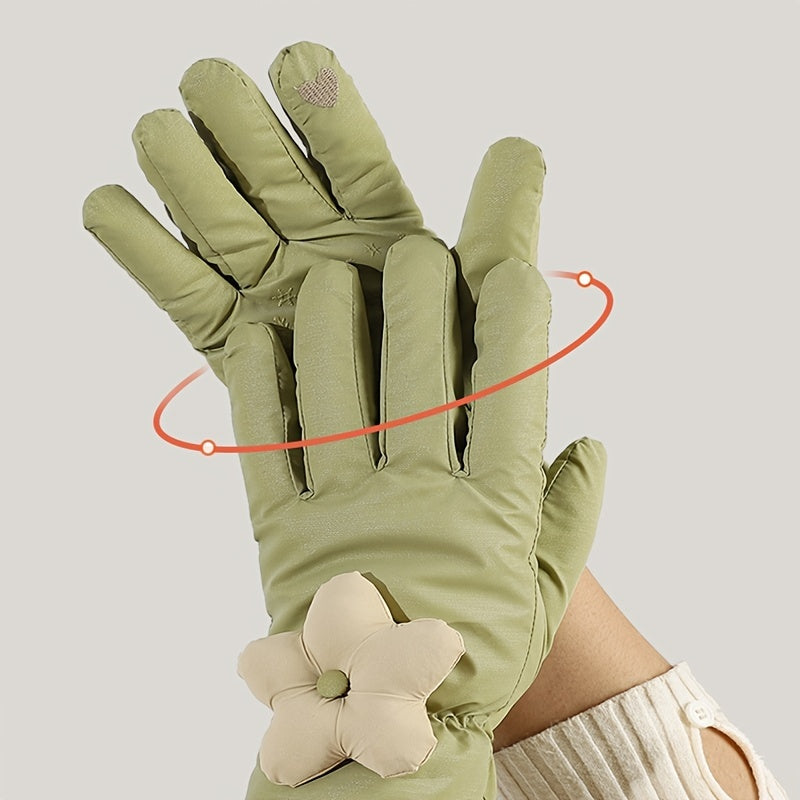 Women's Winter Fleece Touch Screen Gloves Waterproof