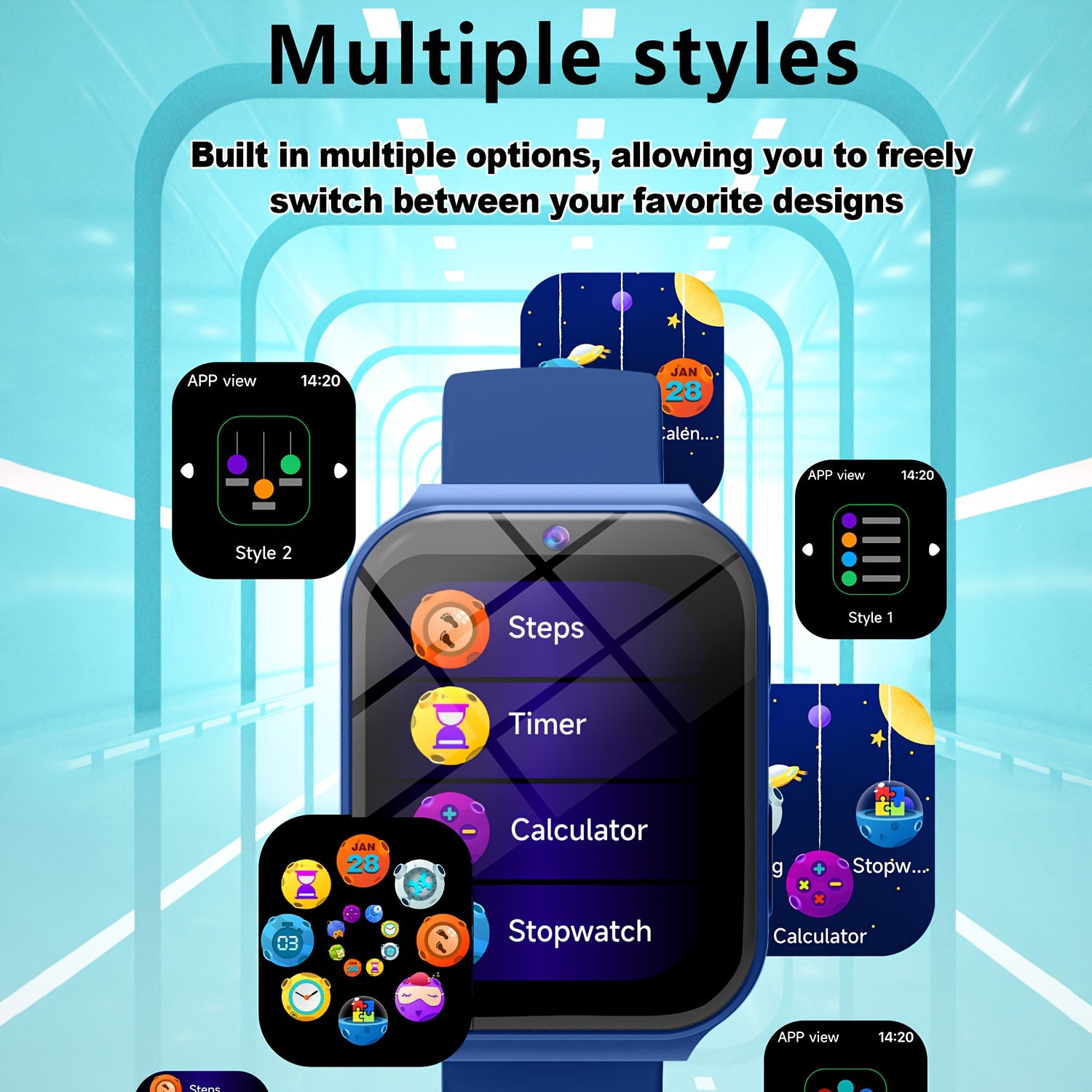 SIMSONFIT Kids Smart Watch Educational Games Racing Puzzle Calculator Flash