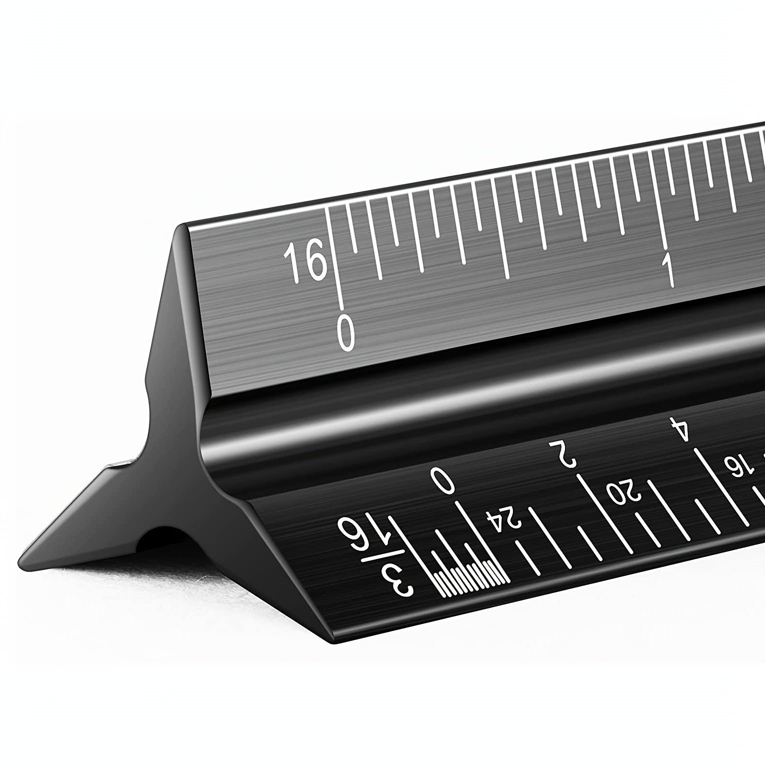 12'' Laser Etched Aluminum Architect Triangular Ruler