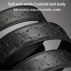 Men's Leather Belt Rhinestone Buckle Tiger Pattern Causal Jeans Waist Strap