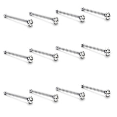 60 Pcs 1.8mm Stainless Steel Nose Stud Ring Nose Piercing Kit