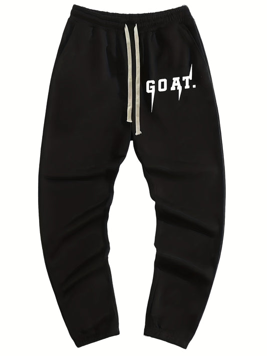 GOAT Print Drawstring Sweatpants Loose Fit Pants Men's Casual Joggers